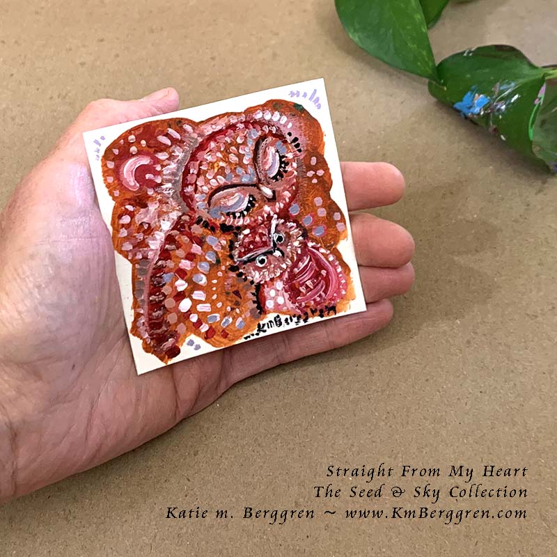 ►ONE AVAILABLE◄ Straight From My Heart - Original Miniature Fine Art Painting on Paper
