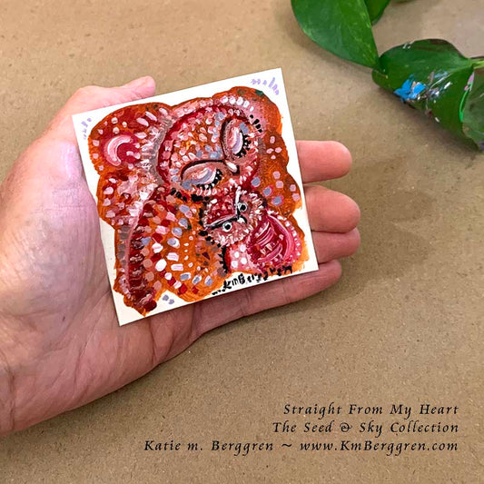 ►ONE AVAILABLE◄ Straight From My Heart - Original Miniature Fine Art Painting on Paper