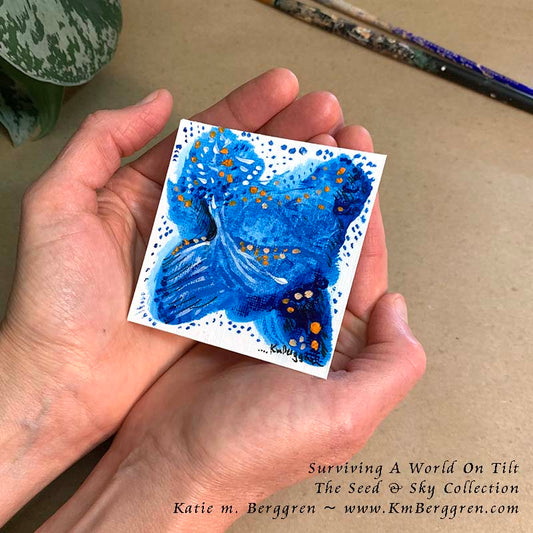 ►ONE AVAILABLE◄ Surviving A World On Tilt - Original Miniature Fine Art Painting on Paper
