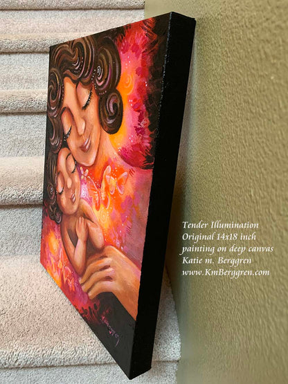 ►ONE AVAILABLE!◄ Tender Illumination - Original 14x18 inch Painting On Purpose Painting