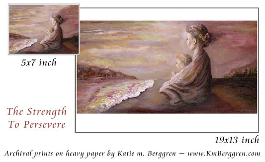 The Strength To Persevere - Woman Overlooking Peaceful Ocean Art Print