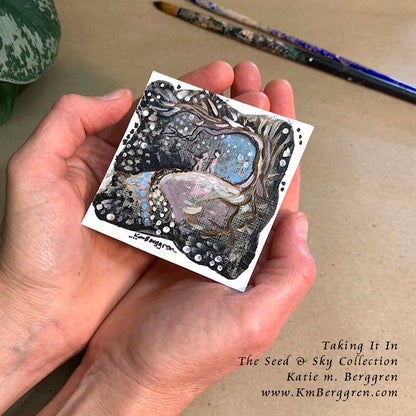 ►SOLD◄ Taking It In - Original Miniature Fine Art Painting on Paper