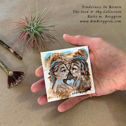 ►ONE AVAILABLE◄ Tenderness In Return - Original Miniature Fine Art Painting on Paper