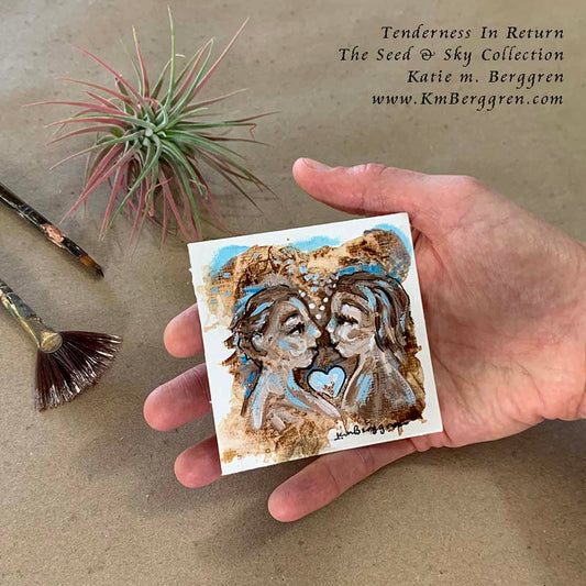 ►ONE AVAILABLE◄ Tenderness In Return - Original Miniature Fine Art Painting on Paper