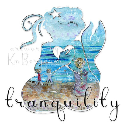 silhouette-mermaid-peace-art-ocean-wall-decor-mother-two-children-peaceful-seaside-graphic-art-kmberggren-beach-view-beach-house-decor