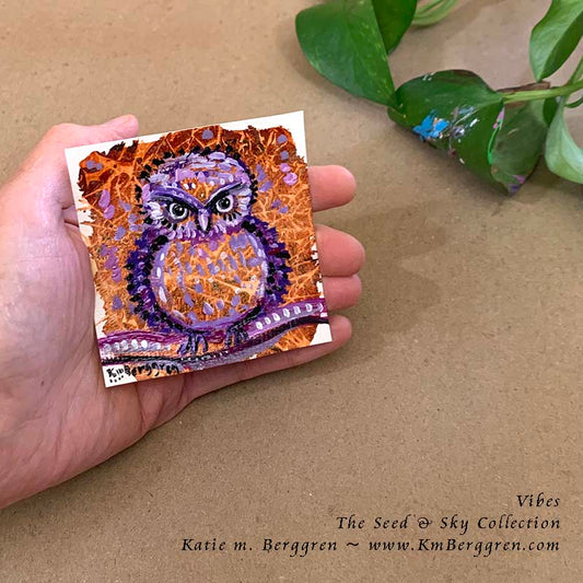 ►SOLD◄ Vibes - Original Miniature Fine Art Painting on Paper