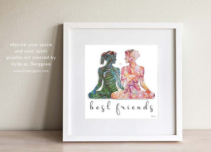 Best Friends - Silhouette Graphic Artwork Print