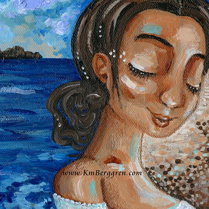 pregnant woman on the beach wall art, art prints of expectant mom, nursery room art, lactation room art, obgyn clinic artwork, pregnant woman painting, midwifery artwork, midwife office art, kmberggren, km berggren, katie m. berggren paintings, motherhood art