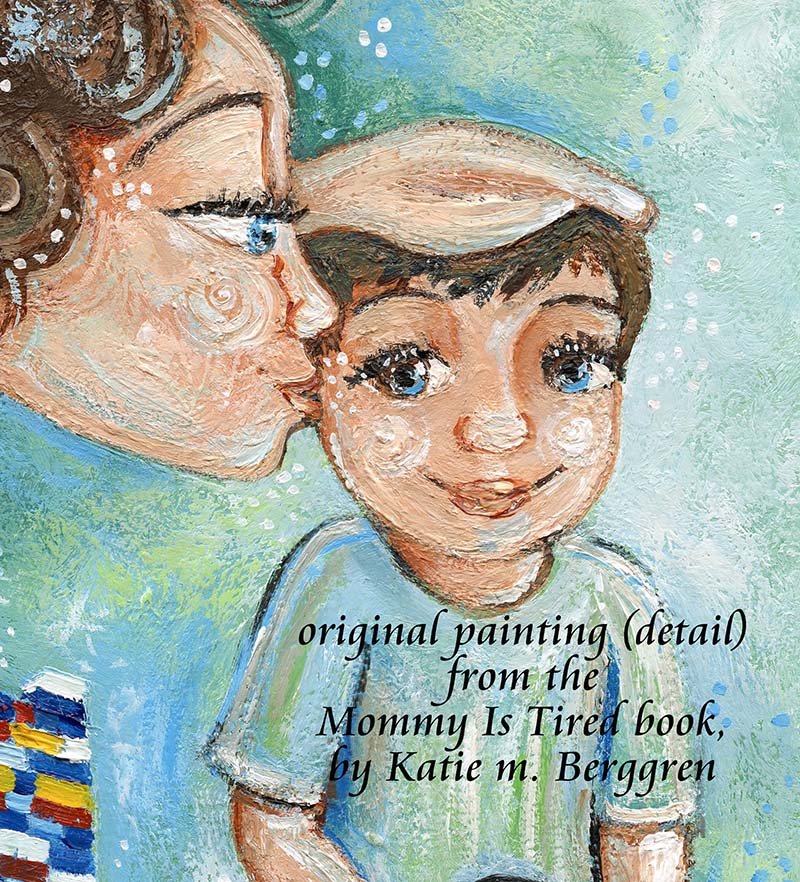mother and son with lego bricks painting, expectang mother, mommy is tired painting, art from a storybook, published artwork, lisa morris author, lisa aloi morris mommy is tired, illustrated book art, illustrations and book, free book with purchase, kmberggren, km berggren book illustrations