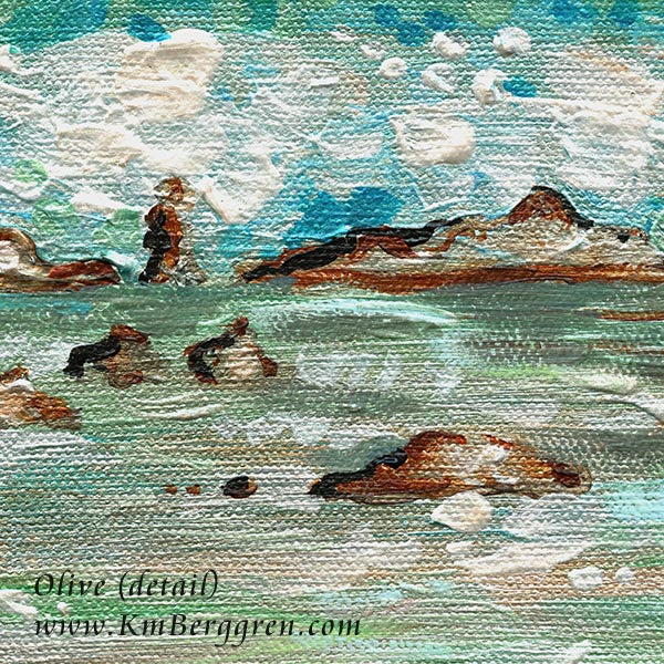 original painting with a woman's face and her hair turning into ocean waves and sand, one of a kind painting by Katie m. Berggren, inspirational art for women