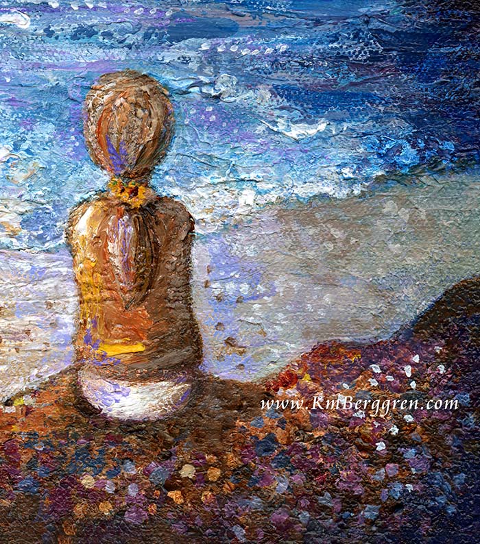 SOLD ♥ A Million Memories Of Love - Original 12x12 Mother & Child Beach Painting