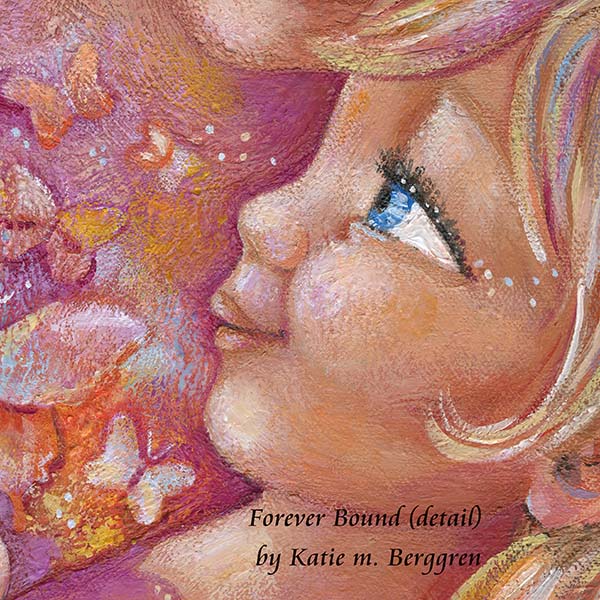 Blonde mother painting, winged baby art, big sister angel baby art, blonde mother and daughter, blue eyed mom and daughter, big sister to an angel artwork, big sister to angel gift, baby angel gift, blonde baby with pink wings, motherhood artwork, mother of an angel painting,