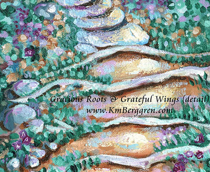 ►ONE AVAILABLE◄ Generous Roots & Grateful Wings - Original 10x20 Woman Climbing Stone Steps