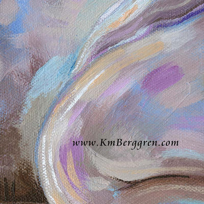 Art Print of a full-figured Woman kneeling in a purple background. Hopeful painting of solitude and strength. Inspirational artwork for women, motivational paintings, intimate female art by a woman painter. Wall decor for women. KmBerggren, Kimberggren, katie berggren art, intimate female artwork