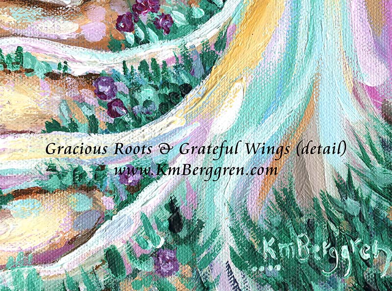 ►ONE AVAILABLE◄ Generous Roots & Grateful Wings - Original 10x20 Woman Climbing Stone Steps