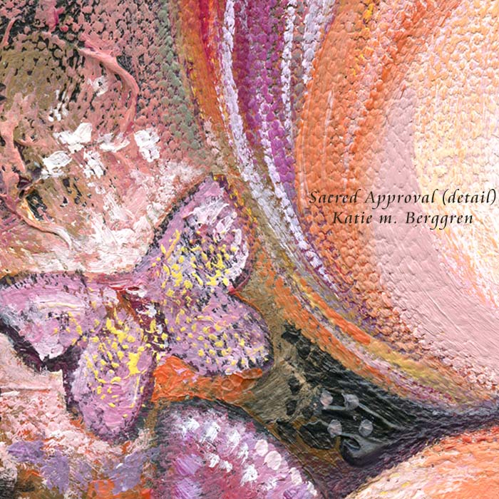 painting of woman with butterflies in her heart, self love artwork, painting of woman with pink hair, pink and yellow butterflies, orange butterfly artwork, painting of self love, painting for strong woman, self-healing artwork, art therapy for women, original painting by kmberggren