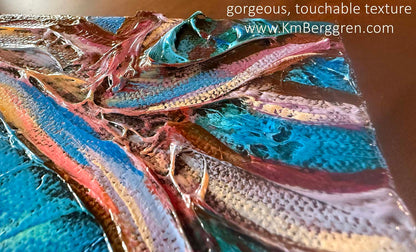 highly textured and colorful artwork by Katie m. Berggren, kmberggren, kimberggren