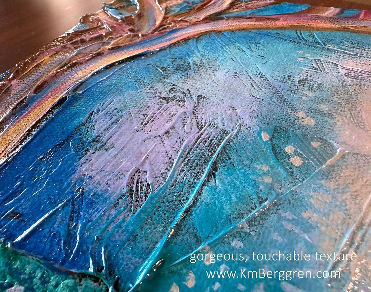 highly textured and colorful artwork by Katie m. Berggren, kmberggren, kimberggren