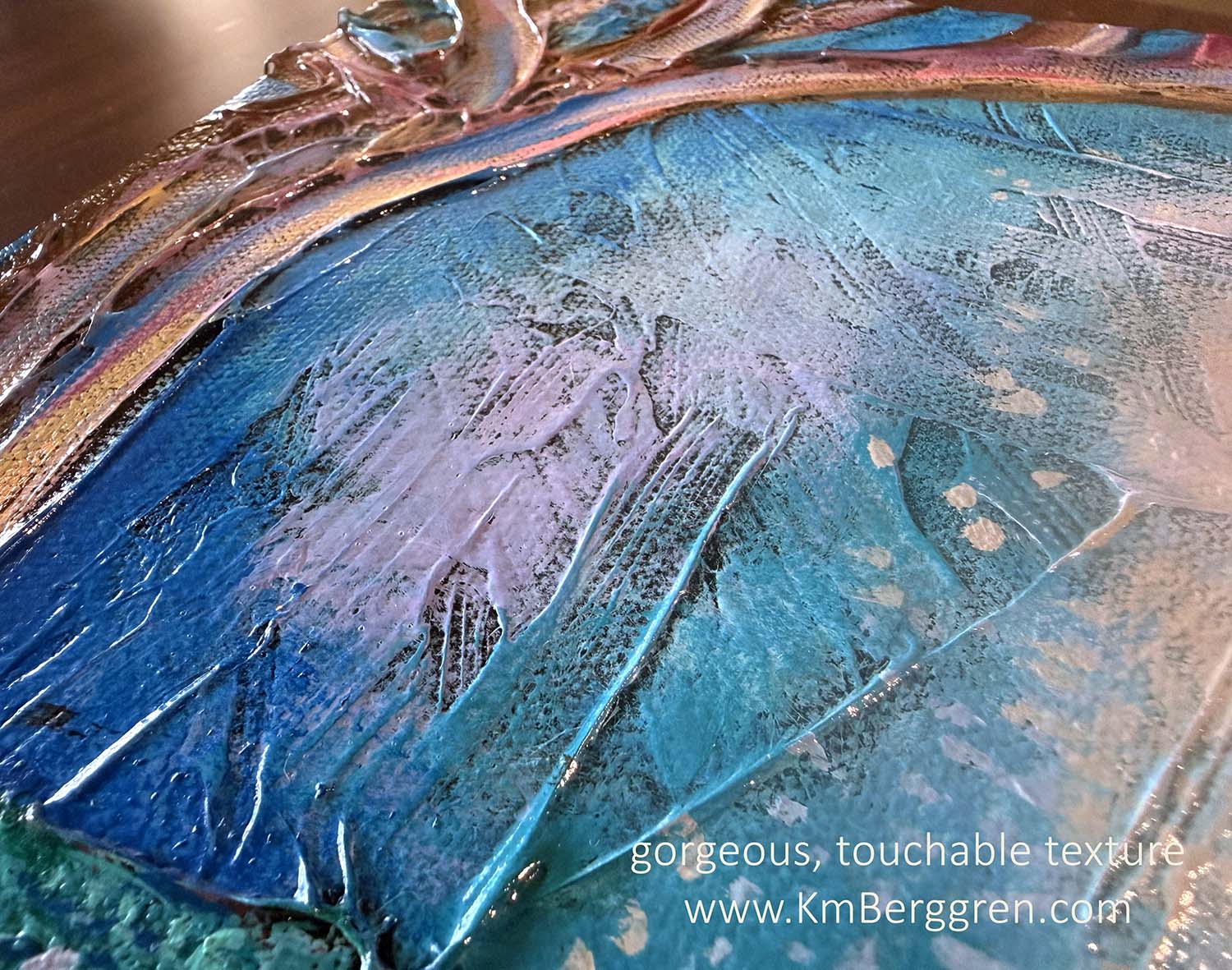 highly textured and colorful artwork by Katie m. Berggren, kmberggren, kimberggren