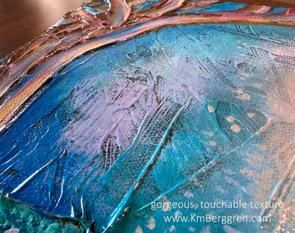 highly textured and colorful artwork by Katie m. Berggren, kmberggren, kimberggren
