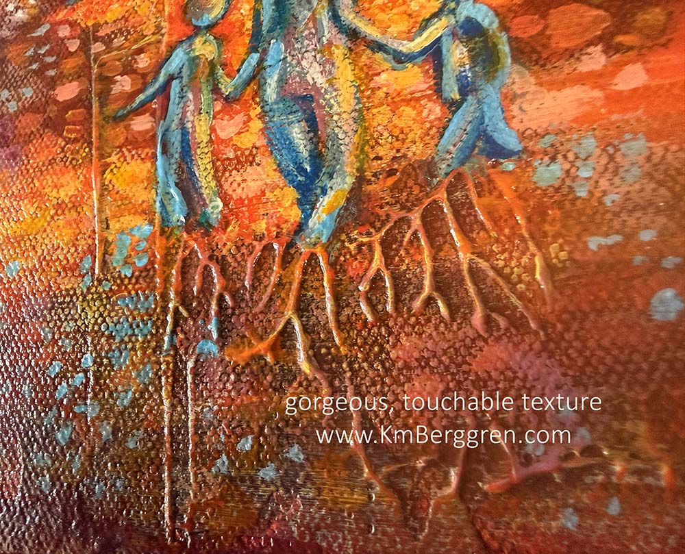 highly textured and colorful artwork by Katie m. Berggren, kmberggren, kimberggren