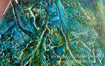 highly textured and colorful artwork by Katie m. Berggren, kmberggren, kimberggren