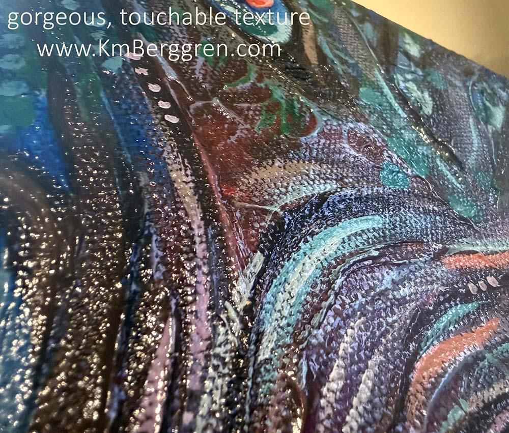 highly textured and colorful artwork by Katie m. Berggren, kmberggren, kimberggren