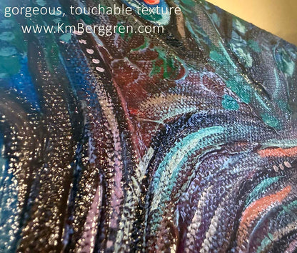 highly textured and colorful artwork by Katie m. Berggren, kmberggren, kimberggren