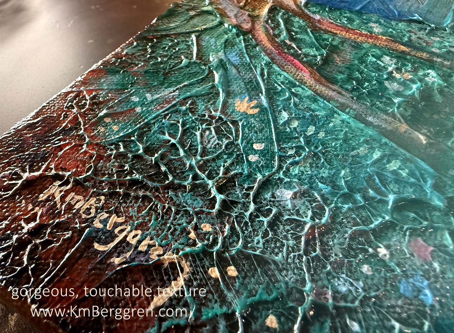 highly textured and colorful artwork by Katie m. Berggren, kmberggren, kimberggren