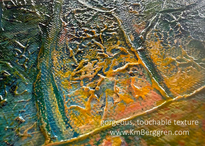 highly textured and colorful artwork by Katie m. Berggren, kmberggren, kimberggren