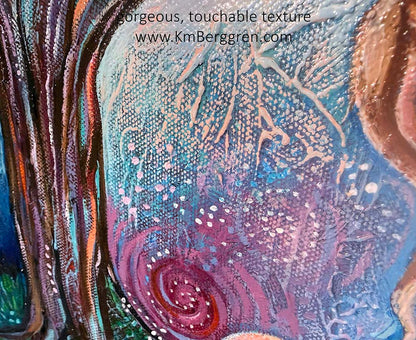 highly textured and colorful artwork by Katie m. Berggren, kmberggren, kimberggren