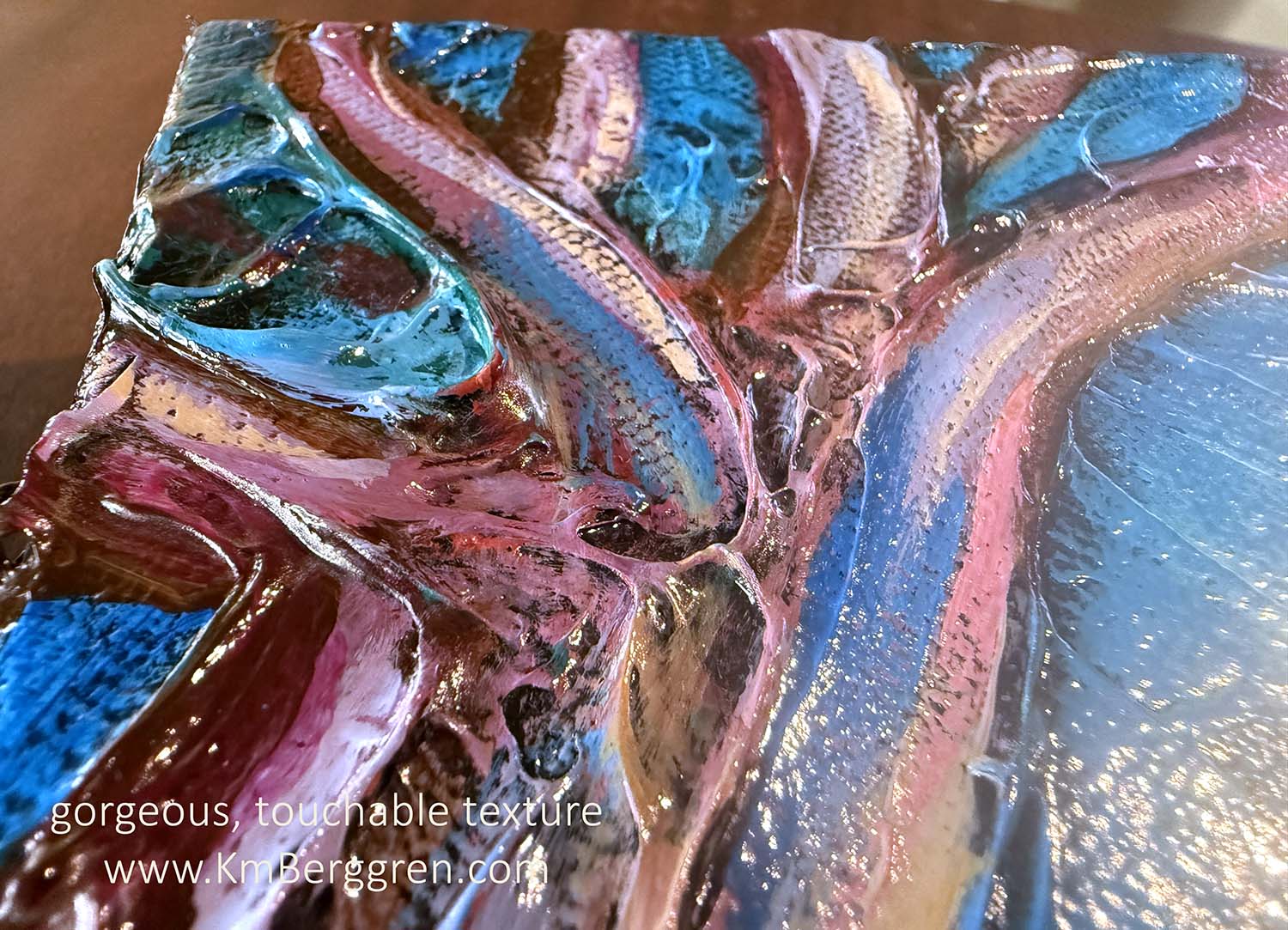 highly textured and colorful artwork by Katie m. Berggren, kmberggren, kimberggren