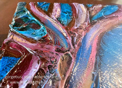 highly textured and colorful artwork by Katie m. Berggren, kmberggren, kimberggren