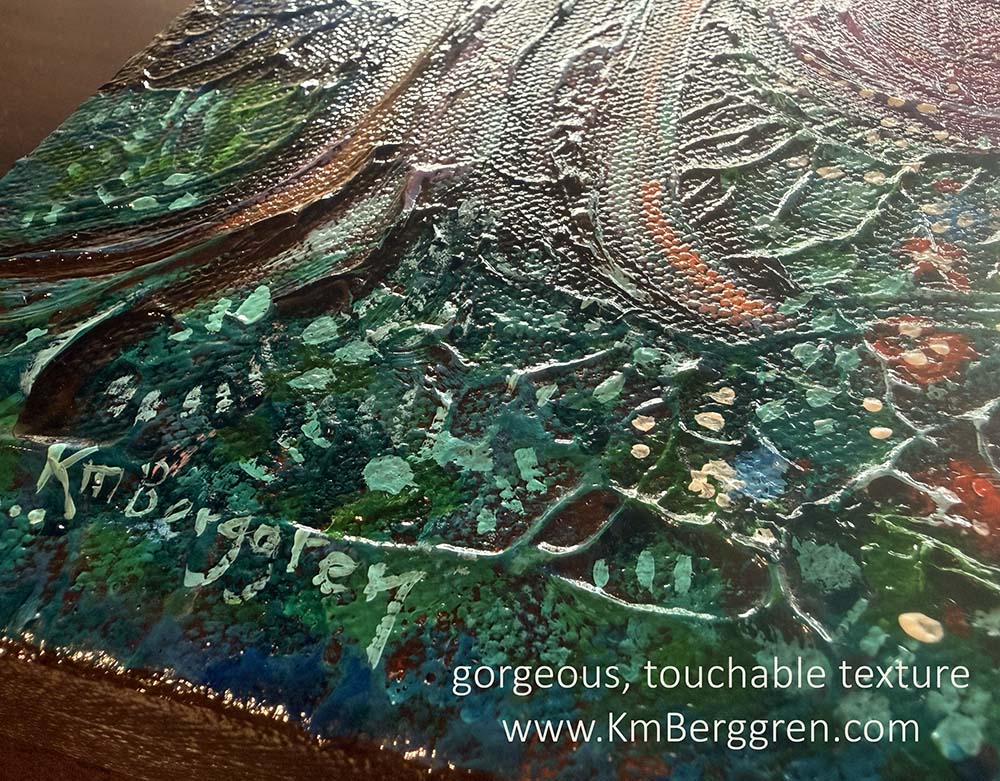 highly textured and colorful artwork by Katie m. Berggren, kmberggren, kimberggren