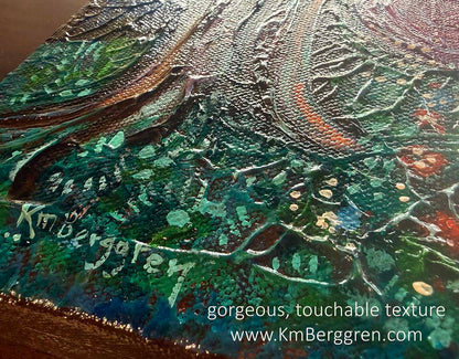 highly textured and colorful artwork by Katie m. Berggren, kmberggren, kimberggren