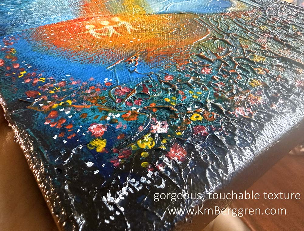 highly textured and colorful artwork by Katie m. Berggren, kmberggren, kimberggren