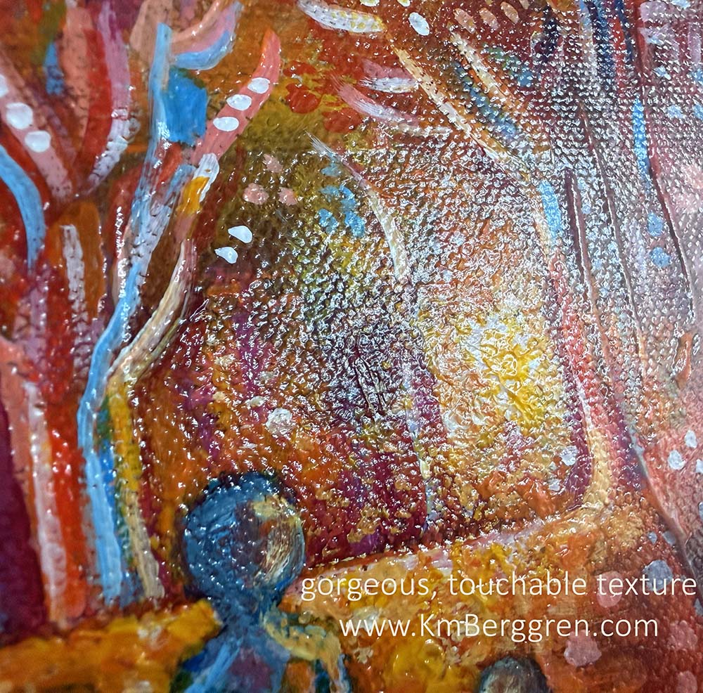 highly textured and colorful artwork by Katie m. Berggren, kmberggren, kimberggren