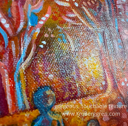 highly textured and colorful artwork by Katie m. Berggren, kmberggren, kimberggren