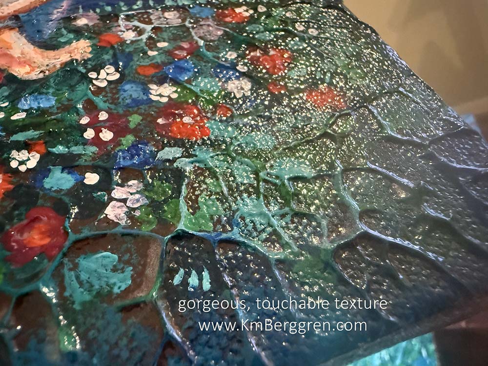 highly textured and colorful artwork by Katie m. Berggren, kmberggren, kimberggren
