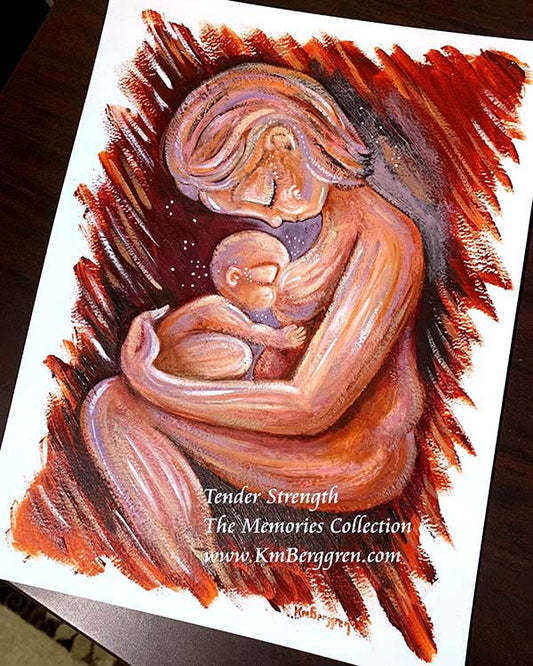 curvaceous mother, nude heavyset mother with naked baby breastfeeding, baby to breast, infant kissing breast artwork, full figure nude woman art, curvy nude woman art, paintings of curvy women, breastfeeding art, nursing paintings, paintings of women nursing, lactating artwork, paintings of family by Katie m. Berggren