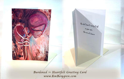 heartfelt greeting cards, mini art cards, note gift cards, note cards, gift cards, sentimental greeting card, heartfelt greeting card, send to someone who is sad, card for someone who is hurting, card for an old friend, silent story cards, kmberggren silent story, a silent story, wordless art book, companion cards, friendship cards