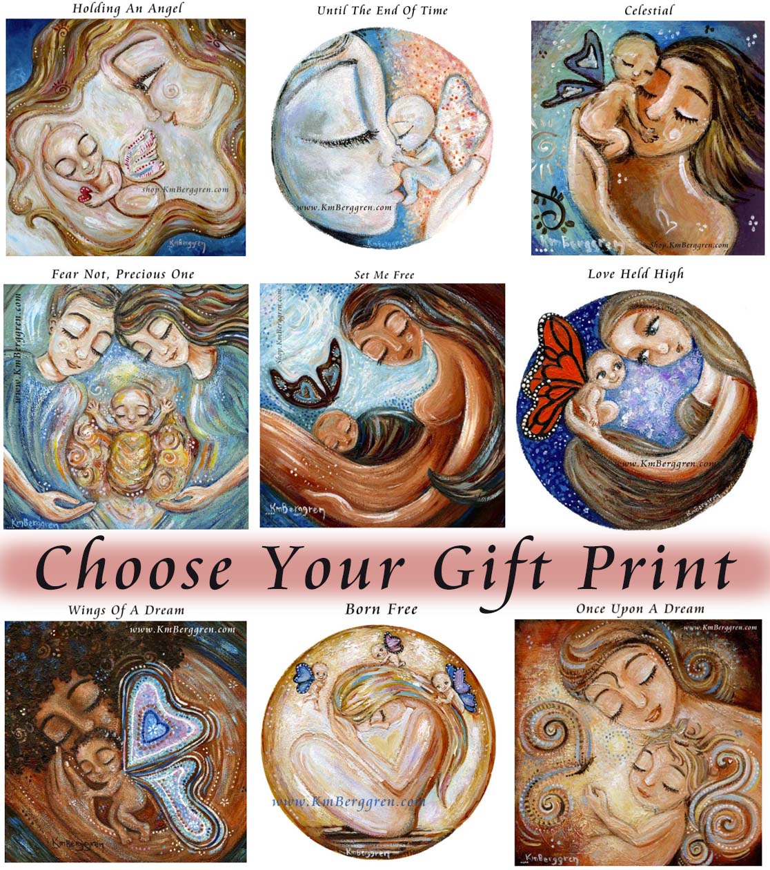 angel art prints, mom and baby angel artwork, heartfelt storybook of a mother finding hope and love after losing a child