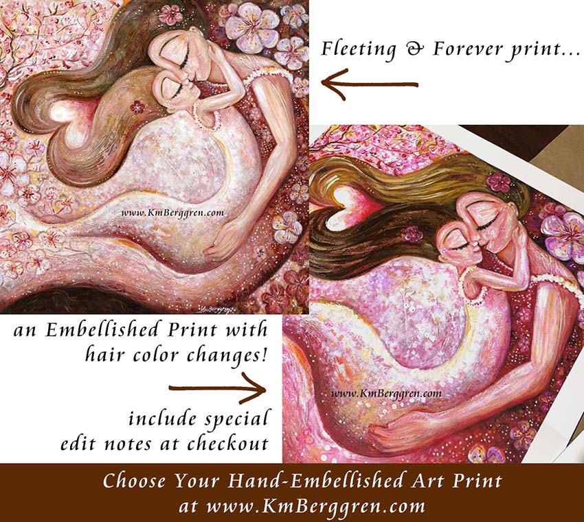 choose an embellished print to request hair and eye color changes, mother and daughter artwork