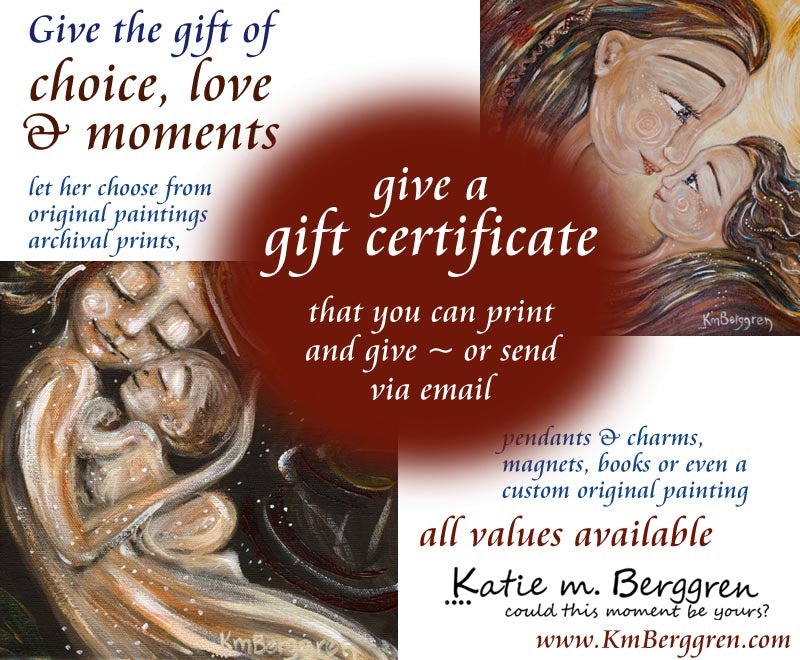 give the gift of choice with a motherhood artwork gift card from KmBerggren