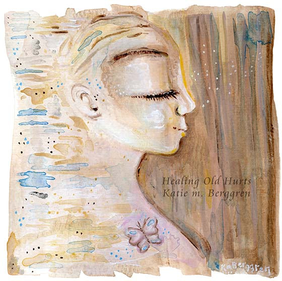 A confident and thoughtful young woman in profile, positive artwork, with a warm watery dream-like background. Strong Girl Art. Powerful woman empowerment gift. Confident young woman art. Beautiful and Sentimental girl gifts.