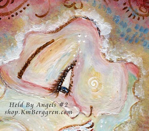 detail of angels face in KmBerggren art print