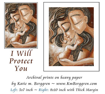 print size options New father gift, warm art of mother and father with new brown haired baby
