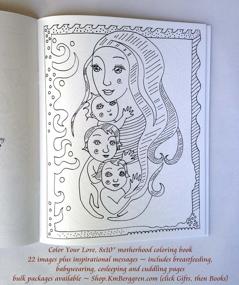 Stress Relief for Mom, Adult Art Coloring Book for Mothers and Kids –  KmBerggren Motherhood Art