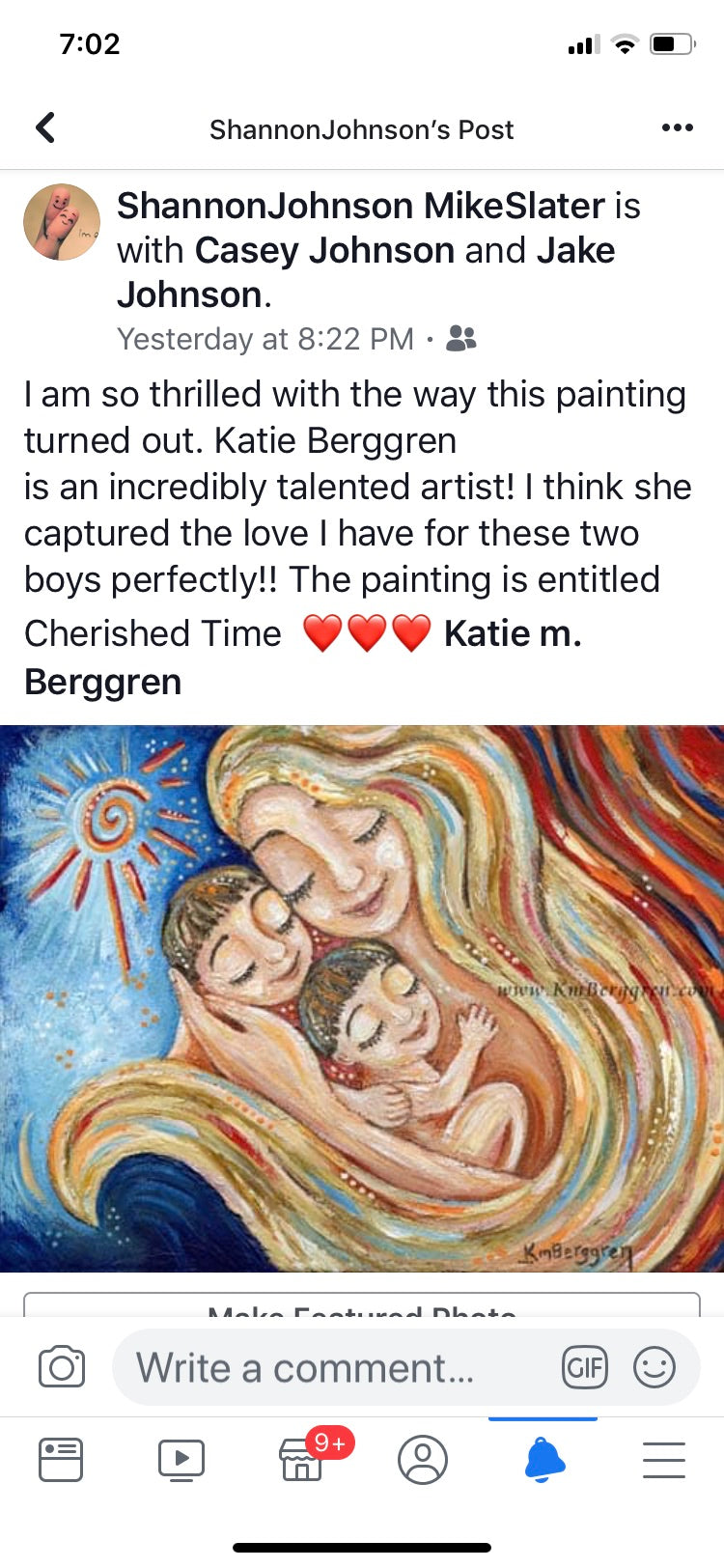 testimonial from a KmBerggren Custom Made Painting client