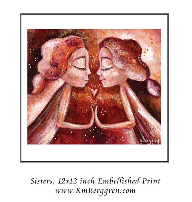 Sisters - Warm Loving Connection Sisterly Art Print
